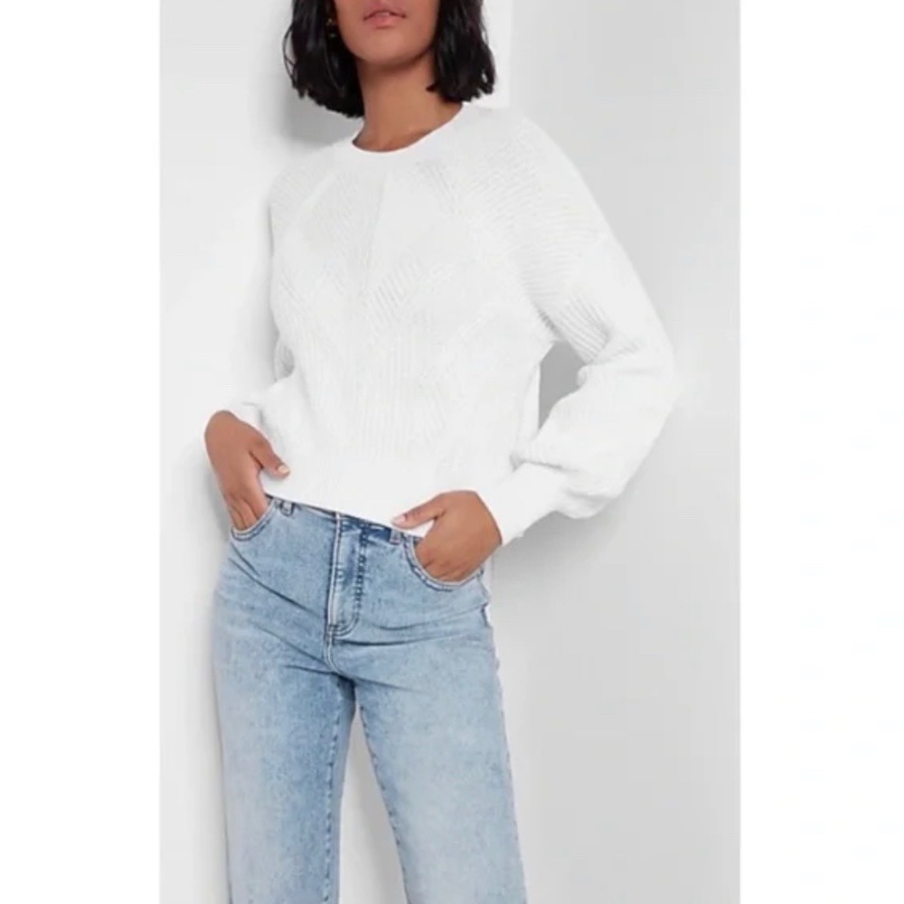 Express cropped white sweater
